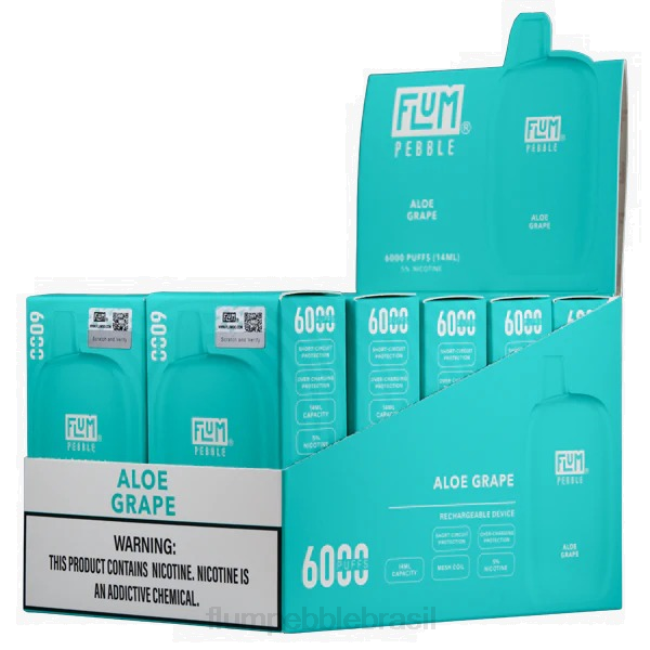 FLUM PEBBLES 6000 baforadas 10 pacotes uva aloe 828A3 | FLUM PEBBLE VAPE BRASIL